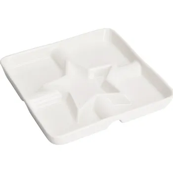 EH Excellent Houseware Tác na občerstvení s přihrádkami, 22 x 22 cm