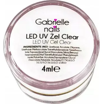 Lak na nehty Gel LED a UV Gabrielle průhledný 4 ml