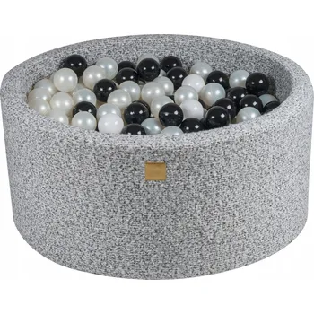 Dětsný nábytek MeowBaby Suchý bazén s míčky 90x40cm / 300 míčků, Boucle, Šedý Melír: