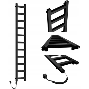 Radiátor Koupelnový radiátor MINI 990x250 Černý mat + topné těleso