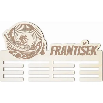 Věšák Dřevěný věšák na medaile horská kola