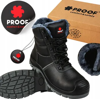 Pracovní obuv Pánské PRACOVNÍ ZIMNÍ BEZPEČNOSTNÍ boty BOZP KOTNÍKOVÉ ZATEPLENÉ S3 Vel: 43