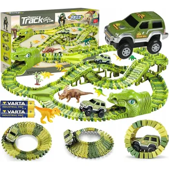 autodráha MEGA ZÁVODNÍ DRÁHA AUTA 360 cm DINOSAURUS DINO PARK 271 dílů Auto + Baterie