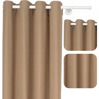 Obraz ZÁVĚS S ZÁVĚS HLADKÁ ZÁVĚSA KARAMELOVĚ BÉŽOVÁ