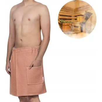 Kilt do sauny, pánská osuška do spa a k bazénu, Bavlna, broskvová barva (pareo biscotto)