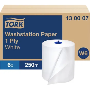 Utěrka 130007 - Tork Basic papírové čisticí utěrka W6, bílé