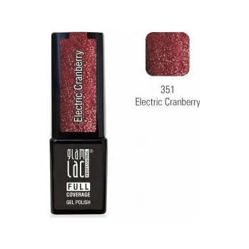 Umělé nehty GlamLac Gel lak červený - 351 Electric Cranberry 6 ml