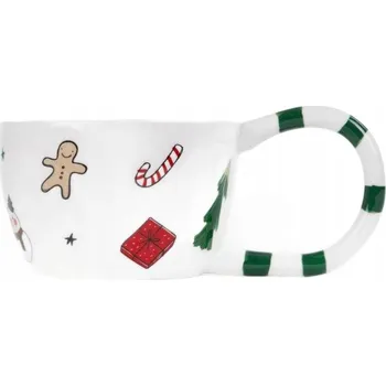 Porcelánový hrnek LOLLA s velkým uchem zelený 0,3 l HOMLA