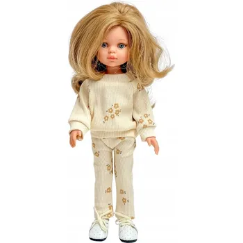 Doplněk pro panenku Oblečení pro panenku Paola Reina Amigas 32 cm, teplákovka s květinovým vzorem na krémovém podkladu