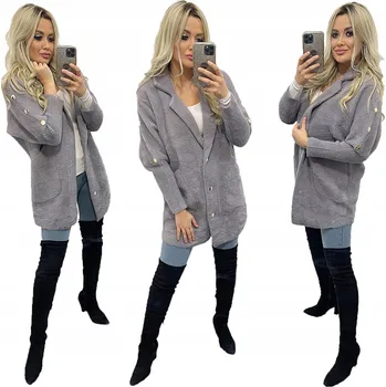 Soprato dámský oversize kabát alpaka s knoflíky přechodný univerzální