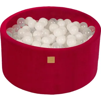 Suchý bazén MeowBaby Suchý bazén s míčky 90x40cm/300 míčků, Velurový, Magenta: Bílá