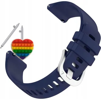 Řemínek na hodinky Pásek Řemínek pro Maxcom FW42 Gold, silikonová spona, stříbrná, tmavě modrá