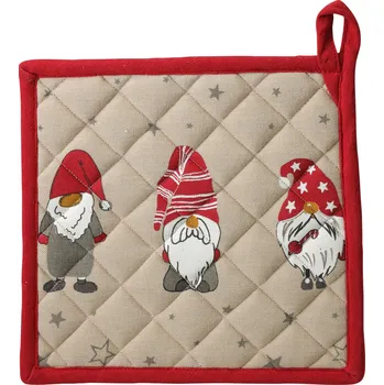 Chňapka Home Styling Collection Bavlněná chňapka s motivem skřítka, 20×20 cm