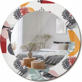 Zrcadlo Zrcadlo nástěnné s ozdobným skleněným rámem Patki vintage fi 50 cm