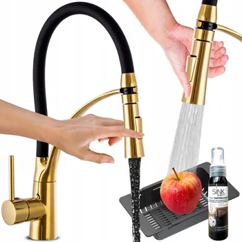 Vodovodní baterie Stojánková kuchyňská baterie Sink Quality STYLE zlatá