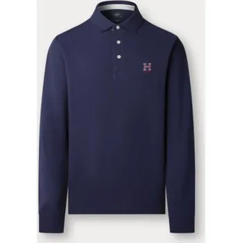 Pánská košile POLOKOŠILE HACKETT LONDON HERITAGE H POLO LS INK BLUE