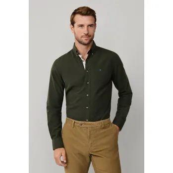 Pánská košile KOŠILE HACKETT LONDON FLANNEL MULTI TRIM CARGO GREEN