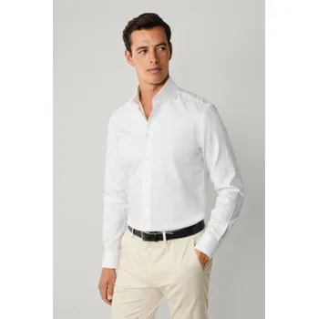 Pánská košile KOŠILE HACKETT LONDON FORMAL HBONE OPTIC WHITE