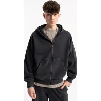 Chlapecká mikina Reporter Young | Chlapecká tmavě šedá mikina na zip s kapucí a kapsami - Barva TMAVĚ ŠEDÁ, Velikost 164 253-0555B-10-160-1