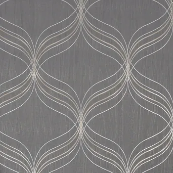 Tapeta ŠEDÁ VINYLOVÁ OMYVATELNÁ TAPETA STŘÍBRNO-ZLATÝ VZOR