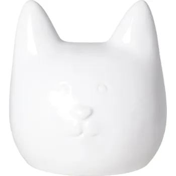 Pokladnička Keramická pokladnička ve tvaru figurky - hlava bílé kočky kočka kotě cat