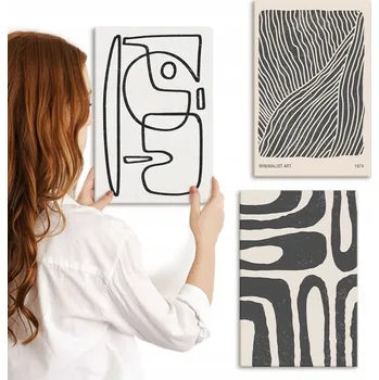 Obraz Sada obrazů na plátně Set Abstraktní vzory linie textury 3x 20x30 cm