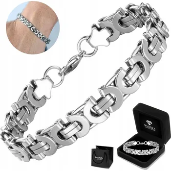 Náramek SREBRNA pánský náramek PREMIUM Bransoleta PANCÍŘ KRÁLOVSKÝ Dárek