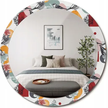 Zrcadlo Nástěnné Zrcadlo s ozdobným skleněným rámem Patki vintage fi 90 cm