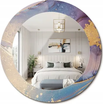 Zrcadlo Zrcadlo s potiskem do koupelny, kuchyně, předsíně, mramorový kámen, průměr 60 cm