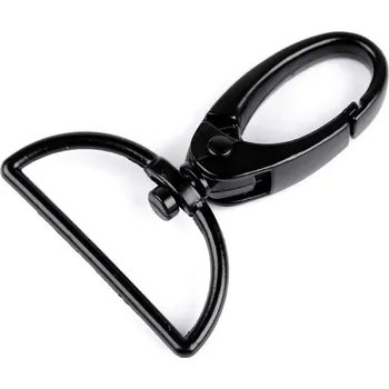 Galanterie Kovová karabina otočná, průvlek 32 mm, barva 6 černý lak