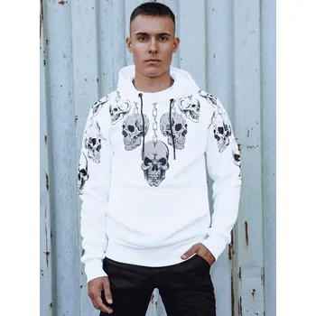 Pánská mikina Pánská mikina s kapucí bílá Dstreet BX5840 Barva: Bílá, Velikost: XXL