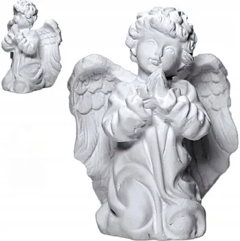 Obraz MODLÍCÍ SE ANDÍLEK sádrová figurka SVATÉ PŘIJÍMÁNÍ dekorace DÁREK dárek bílý