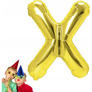 Balónek FÓLIOVÝ BALÓNEK zlaté písmeno X 40 cm pro vytvoření nápisu narozeniny oslava