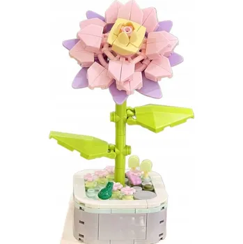 ostatní stavebnice RŮŽOVÁ KVĚTINA Z KOSTEK STAVEBNICE STAVEBNICE DÁREK KE DNI ŽEN