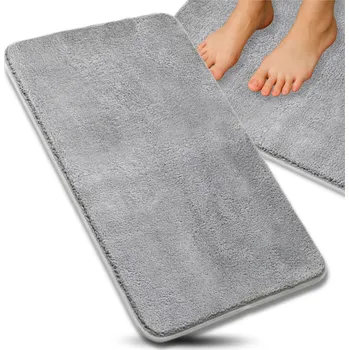 Koupelnová předložka Protiskluzová koupelnová předložka 48×78 cm Savá Měkká koupelnová rohožka
