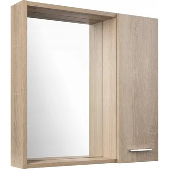 Koupelnový nábytek Skříňka 60x60x14 cm se zrcadlo a LED osvětlením, pravá, dub platin ZOJA/KERAMIA