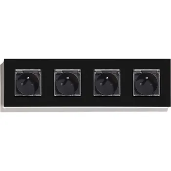 Elektrická zásuvka ČTYŘNÁSOBNÁ SKLENĚNÁ ZÁSUVKA HERMETICKÁ IP44 S VÍČKEM 299mm