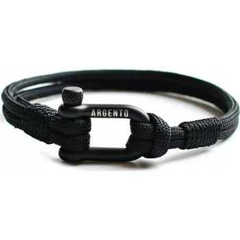 Náramek Pánský náramek Argento černý 20 cm