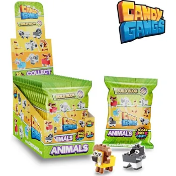 Bonbon Trebor Sweets Candy Gangs Build Blox Skládací kostky Zvířátka s cukrovinkou 1g