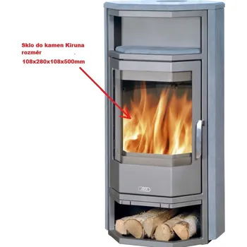 ABX - náhradní sklo pro kamna KIRUNA o rozměru 108x280x108x500mm