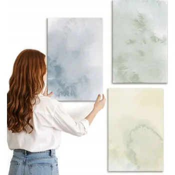 Obraz Obraz Na Plátně Sada Pláten Pastelové Akvarely na Plátně 3x 40x60 cm