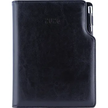 Diář Diář GEP A5 týdenní s propiskou, černá s černým vnitřkem, 2026