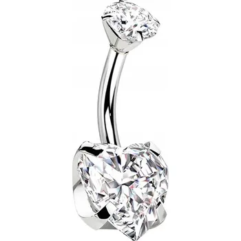 Piercing Titanový piercing do pupíku 1,6/10 s krystalem