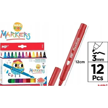 MAXI DĚTSKÉ FIXY 12 BAREV, MP PAPÍR