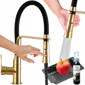 Vodovodní baterie Stojánková kuchyňská baterie Sink Quality POWER zlatá