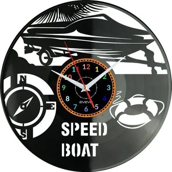Hodiny Rychlostní člun Nástěnné hodiny Vinylová deska Moderní dekorativní U