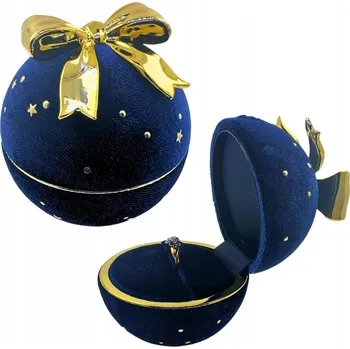 Vánoční dekorace Dárková Krabička na vánoční stromeček Mikulášská ozdoba na prstýnek modrá