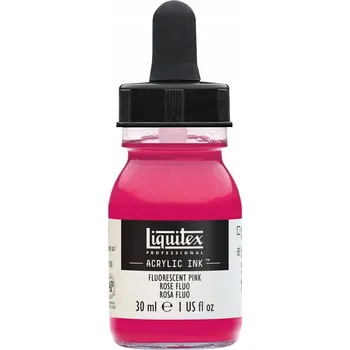 Vodová barva Fluorescenční Pink akrylová barva Liquitex Inkoust 30 ml, odstín 987