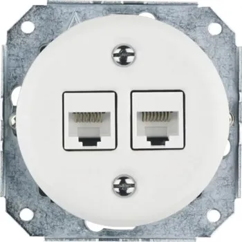 Elektrická zásuvka Porcelánová datová zásuvka Bohemia-Design K1-2CAT.5EAX 2x CAT.5E bílá (bez rámečku)