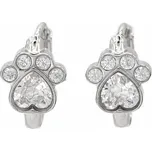 Náušnice Tlapky s kamínky S4537 stříbrné